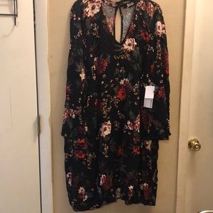 Floral cut out dress